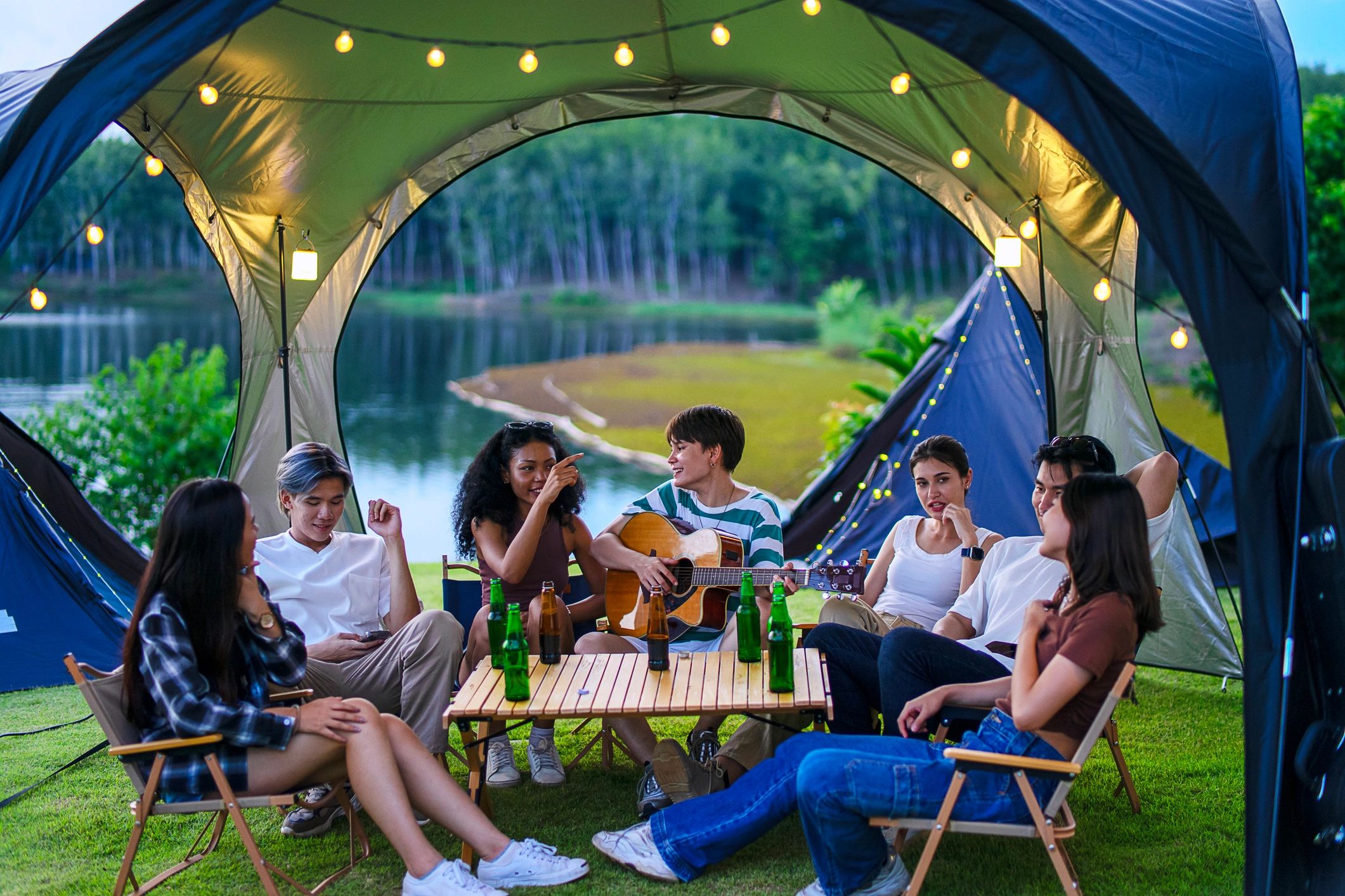Party tent for an outdoor family celebration